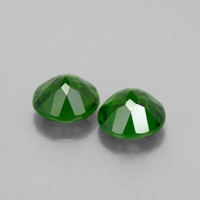 캐럿 천연 그린 크롬 디옵사이드 보석, 라운드 컷, 6.07 mm, VS