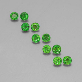 캐럿 천연 그린 크롬 디옵사이드 보석, 라운드 컷, 3.52 mm, VS