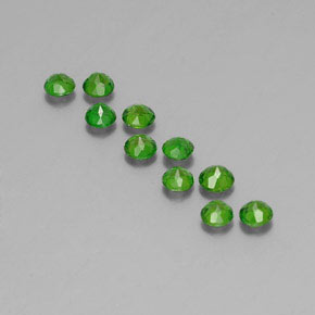 캐럿 천연 그린 크롬 디옵사이드 보석, 라운드 컷, 3.52 mm, VS