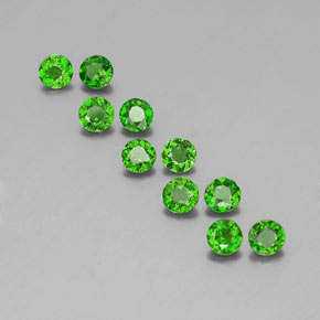 캐럿 천연 그린 크롬 디옵사이드 보석, 라운드 컷, 3.65 mm, VS