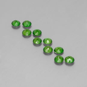 캐럿 천연 그린 크롬 디옵사이드 보석, 라운드 컷, 3.65 mm, VS