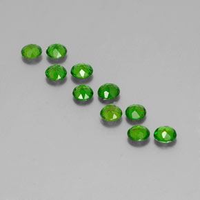 캐럿 천연 그린 크롬 디옵사이드 보석, 라운드 컷, 3.72 mm, VS