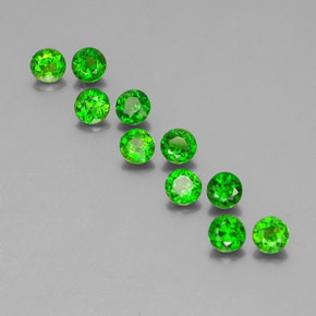 캐럿 천연 그린 크롬 디옵사이드 보석, 라운드 컷, 3.80 mm, VS