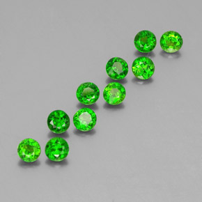캐럿 천연 그린 크롬 디옵사이드 보석, 라운드 컷, 3.80 mm, VS