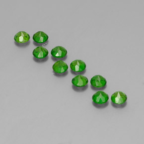 캐럿 천연 그린 크롬 디옵사이드 보석, 라운드 컷, 3.80 mm, VS