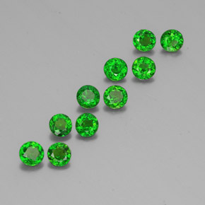 캐럿 천연 그린 크롬 디옵사이드 보석, 라운드 컷, 3.90 mm, VS