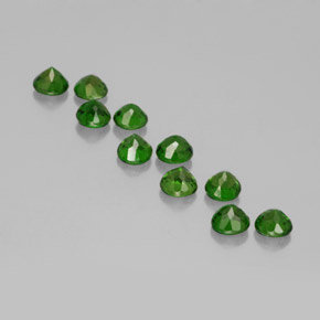 캐럿 천연 그린 크롬 디옵사이드 보석, 라운드 컷, 3.91 mm, VS