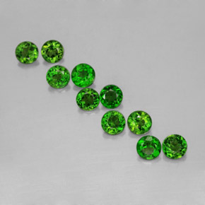 캐럿 천연 그린 크롬 디옵사이드 보석, 라운드 컷, 3.68 mm, VS