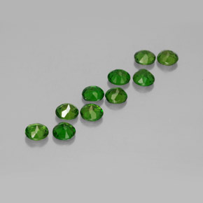 캐럿 천연 그린 크롬 디옵사이드 보석, 라운드 컷, 3.68 mm, VS