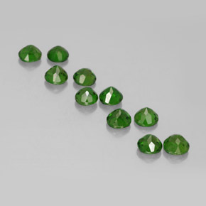 캐럿 천연 그린 크롬 디옵사이드 보석, 라운드 컷, 3.93 mm, VS