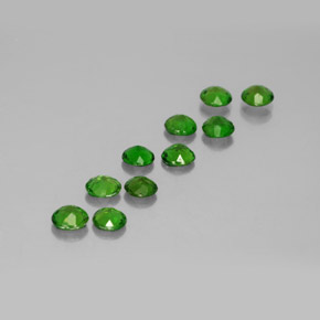 캐럿 천연 그린 크롬 디옵사이드 보석, 라운드 컷, 3.66 mm, VS
