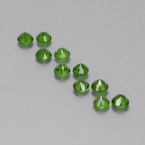 캐럿 천연 그린 크롬 디옵사이드 보석, 라운드 컷, 3.71 mm, VS