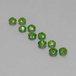 캐럿 천연 그린 크롬 디옵사이드 보석, 라운드 컷, 3.67 mm, VS-SI