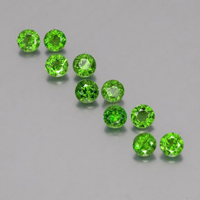 캐럿 천연 그린 크롬 디옵사이드 보석, 라운드 컷, 3.88 mm, VS