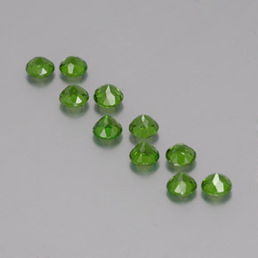 캐럿 천연 그린 크롬 디옵사이드 보석, 라운드 컷, 3.88 mm, VS