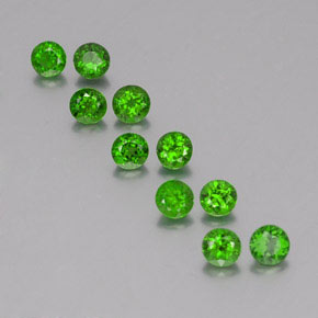 캐럿 천연 그린 크롬 디옵사이드 보석, 라운드 컷, 3.98 mm, VS