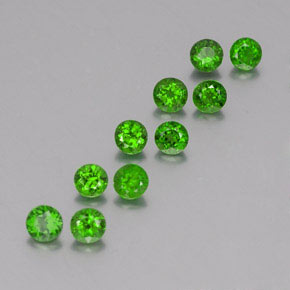 캐럿 천연 그린 크롬 디옵사이드 보석, 라운드 컷, 3.98 mm, VS