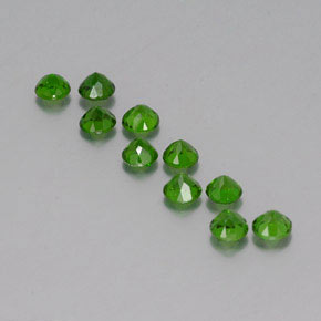 캐럿 천연 그린 크롬 디옵사이드 보석, 라운드 컷, 3.98 mm, VS