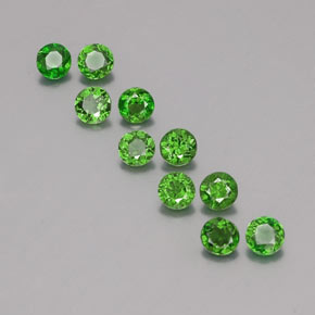 캐럿 천연 그린 크롬 디옵사이드 보석, 라운드 컷, 3.94 mm, VS