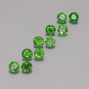 캐럿 천연 그린 크롬 디옵사이드 보석, 라운드 컷, 3.94 mm, VS