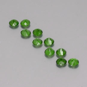 캐럿 천연 그린 크롬 디옵사이드 보석, 라운드 컷, 3.94 mm, VS