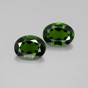 캐럿 천연 그린 크롬 디옵사이드 보석, 타원형 컷, 8×6.2 mm, VS