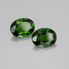 캐럿 천연 그린 크롬 디옵사이드 보석, 타원형 컷, 8×6.2 mm, VS