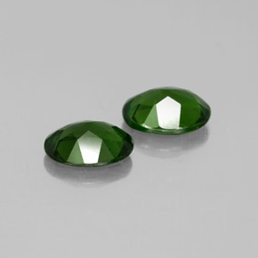 캐럿 천연 그린 크롬 디옵사이드 보석, 타원형 컷, 8×6.2 mm, VS