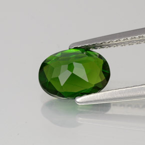 1.15캐럿 천연 그린 크롬 디옵사이드, 타원형 컷, 7.9×5.9 mm, VS-SI