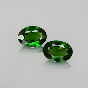 캐럿 천연 그린 크롬 디옵사이드 보석, 타원형 컷, 7.9×5.9 mm, VVS-VS