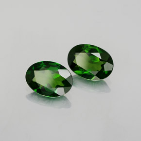 캐럿 천연 그린 크롬 디옵사이드 보석, 타원형 컷, 7.9×5.9 mm, VVS-VS