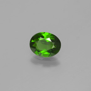 0.80캐럿 천연 그린 크롬 디옵사이드, 타원형 컷, 6.9×5.4 mm, VS