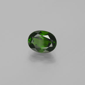 1.54캐럿 천연 그린 크롬 디옵사이드, 타원형 컷, 8.2×6.2 mm, VVS