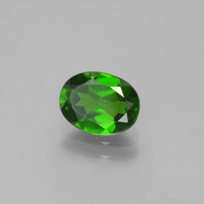 1.39캐럿 천연 그린 크롬 디옵사이드, 타원형 컷, 8×6.1 mm, VS