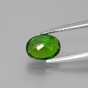 1.39캐럿 천연 그린 크롬 디옵사이드, 타원형 컷, 8×6.1 mm, VS
