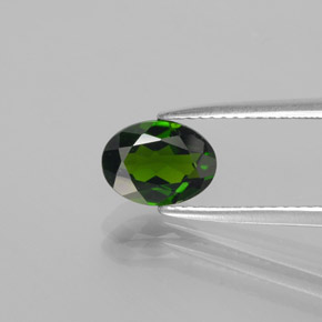 1.22캐럿 천연 그린 크롬 디옵사이드, 타원형 컷, 8×6 mm, VS