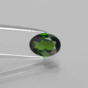 1.22캐럿 천연 그린 크롬 디옵사이드, 타원형 컷, 8×6 mm, VS