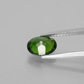 1.22캐럿 천연 그린 크롬 디옵사이드, 타원형 컷, 8×6 mm, VS