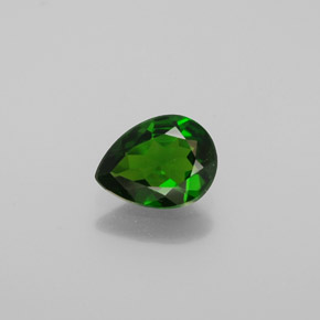 0.89캐럿 천연 그린 크롬 디옵사이드, 배 모양, 7.8×6 mm, VVS-VS