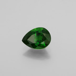 1.08캐럿 천연 그린 크롬 디옵사이드, 배 모양, 7.9×5.9 mm, VS