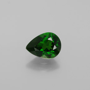 1.13캐럿 천연 그린 크롬 디옵사이드, 배 모양, 7.9×5.9 mm, VS