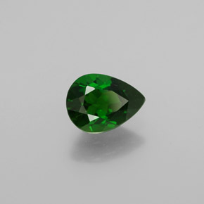 1.13캐럿 천연 그린 크롬 디옵사이드, 배 모양, 7.9×5.9 mm, VS