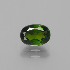 1.05캐럿 천연 그린 크롬 디옵사이드, 타원형 컷, 7.1×5.1 mm, VS