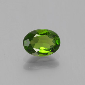 0.88캐럿 천연 그린 크롬 디옵사이드, 타원형 컷, 7.1×5.2 mm, VS
