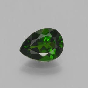 1.13캐럿 천연 그린 크롬 디옵사이드, 배 모양, 7.9×5.8 mm, VVS