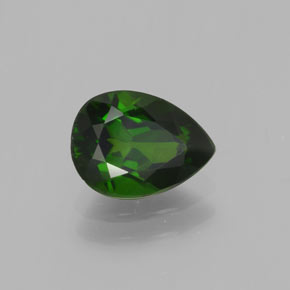 1.13캐럿 천연 그린 크롬 디옵사이드, 배 모양, 7.9×5.8 mm, VVS
