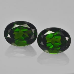 캐럿 천연 그린 크롬 디옵사이드 보석, 타원형 컷, 9.2×7 mm, VS