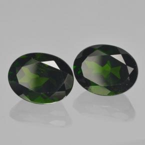 캐럿 천연 그린 크롬 디옵사이드 보석, 타원형 컷, 9.2×7 mm, VS