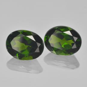 캐럿 천연 그린 크롬 디옵사이드 보석, 타원형 컷, 9×6.9 mm, VVS-VS
