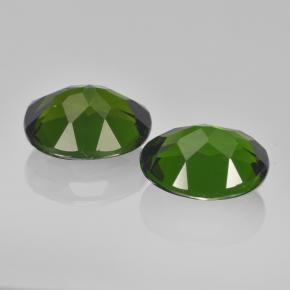 캐럿 천연 그린 크롬 디옵사이드 보석, 타원형 컷, 9×6.9 mm, VVS-VS